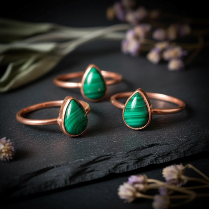 Malachite Ring — Bright Copper Hero