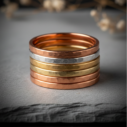 Mixed Metal Stacking Rings Slate 1