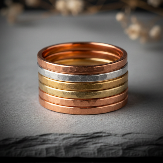Mixed Metal Stacking Rings Slate 1