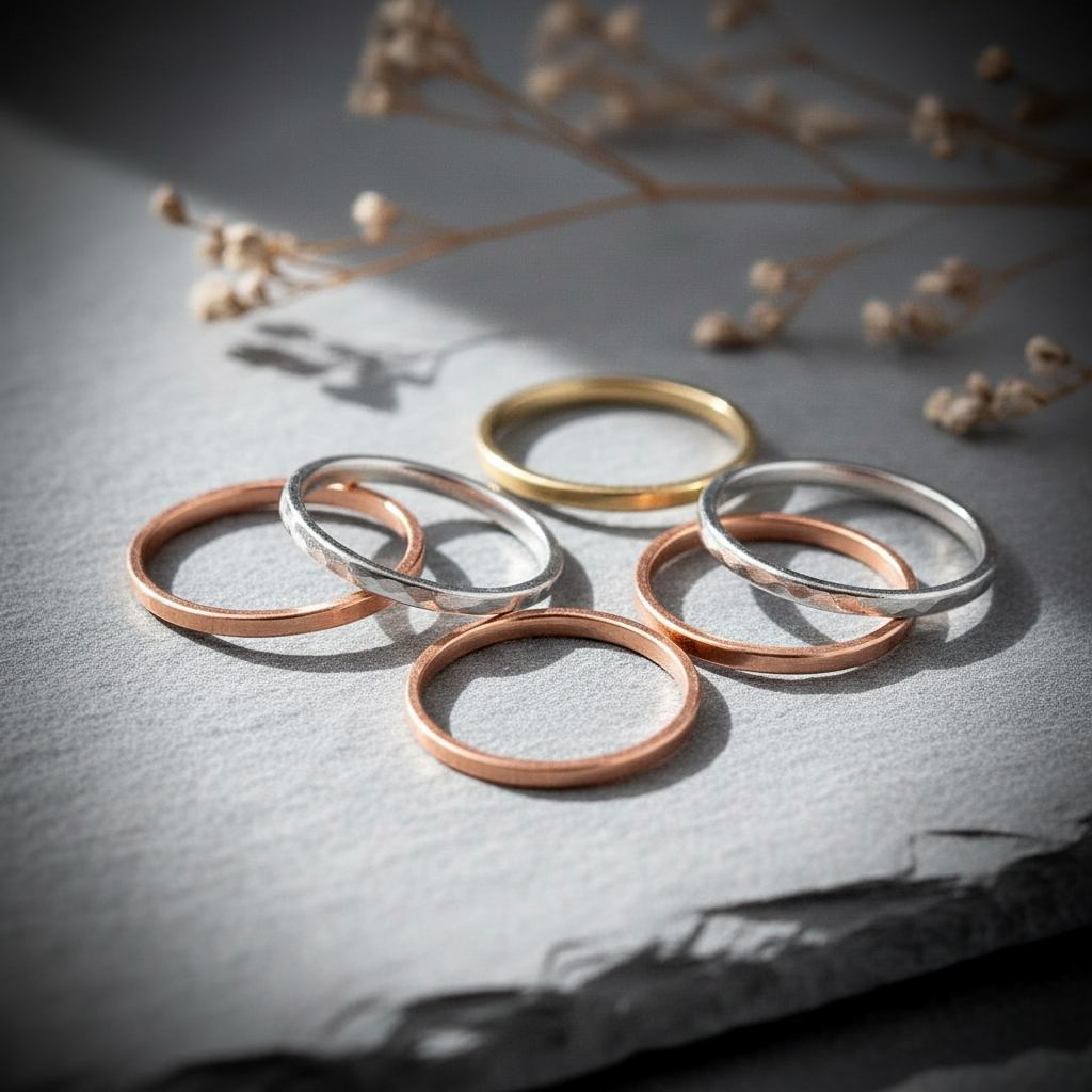 Mixed Metal Stacking Rings Slate 2