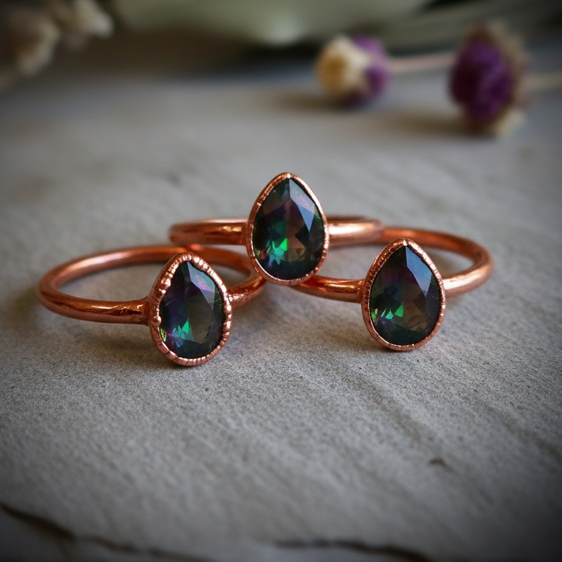 Mystic Topaz Ring Bright Copper