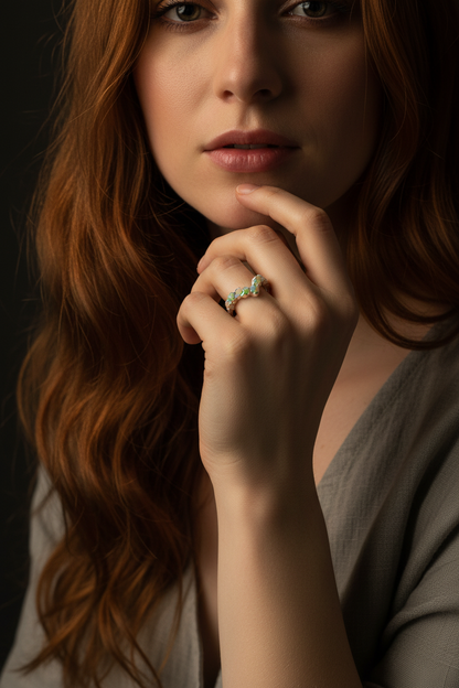 Opal chevron ring brand model