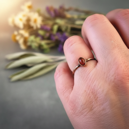 Oval Amber Ring Hand Shot — Brand Look