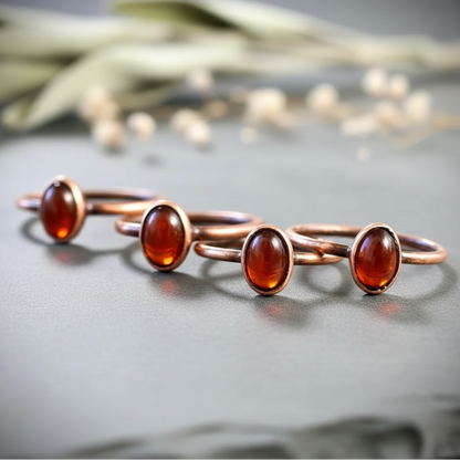 Oval Amber Rings Fan Shot