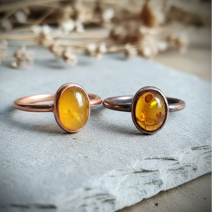 Oval Amber RTS Rings Finish Comparison