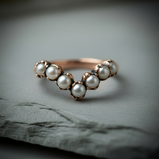 Pearl Chevron Copper - Close-up