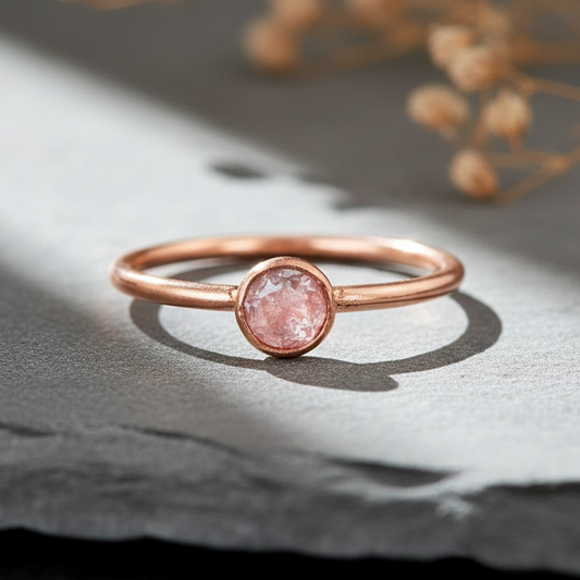 Pink Stone Ring Close-Up