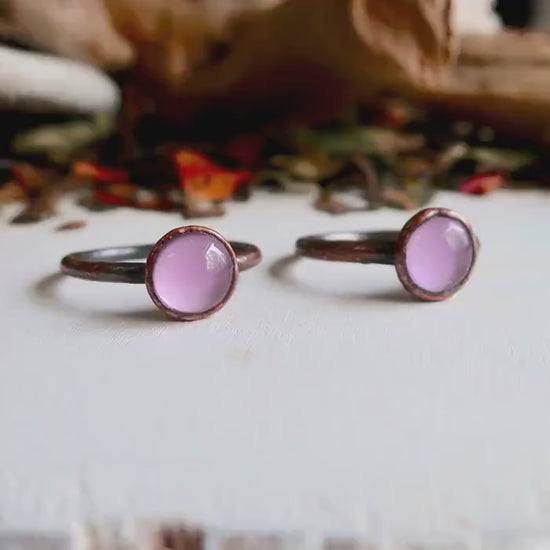 Amethyst Ring Lavender, Electroformed Copper, Bohemian Jewelry, February Birthstone, Statement Ring