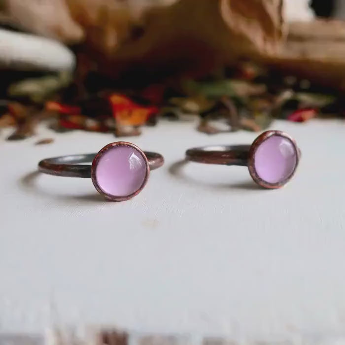 Amethyst Ring Lavender, Electroformed Copper, Bohemian Jewelry, February Birthstone, Statement Ring