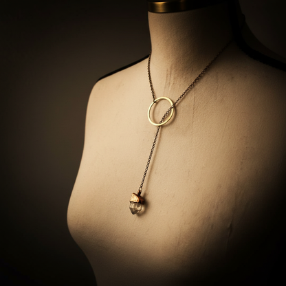 Quartz Lariat Long Length on Mannequin