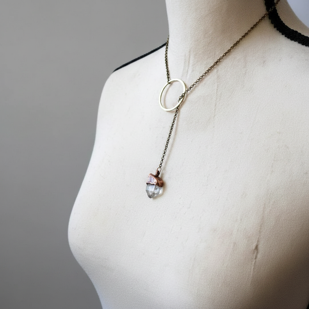 Quartz Lariat Short Length - Bright