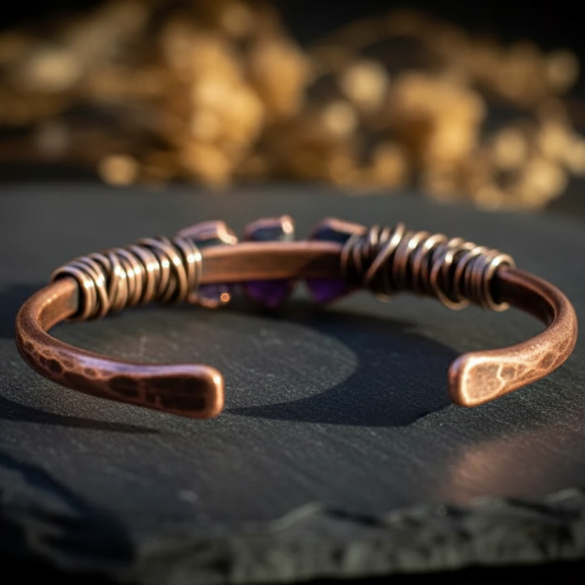 Raw Amethyst Cuff — Back Detail