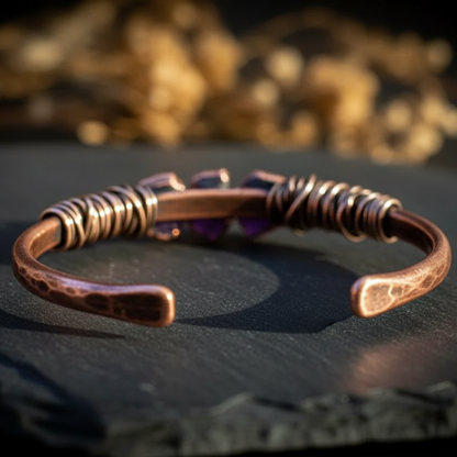Raw Amethyst Cuff — Back Detail