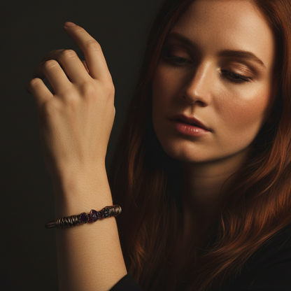 Raw Amethyst Cuff — Model