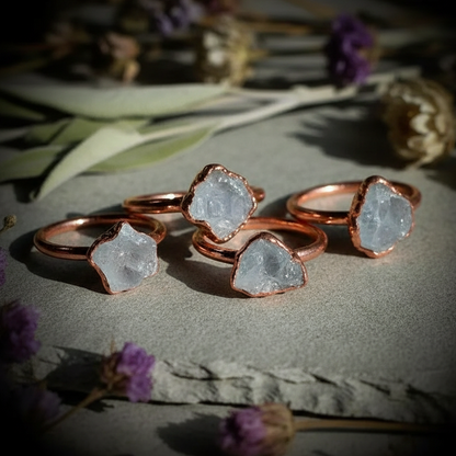 Raw Celestite Ring Second Angle