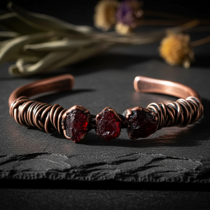 Raw Garnet Cuff — Hero
