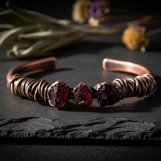 Raw Garnet Cuff — Hero