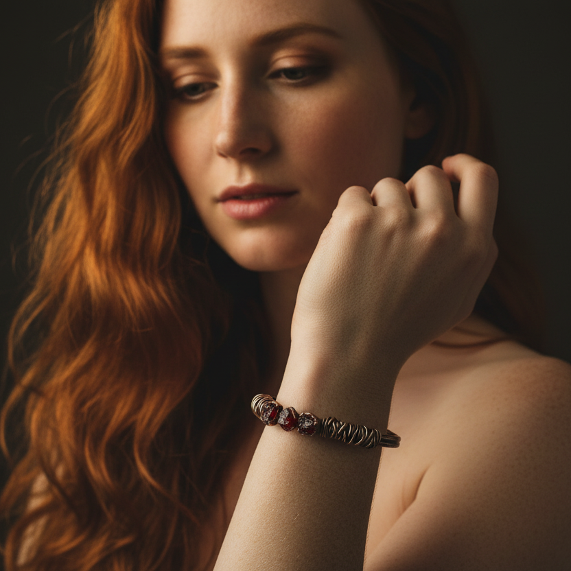 Raw Garnet Cuff — Model