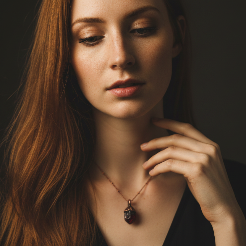 Raw Garnet Model Shot