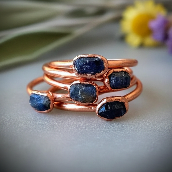 Raw Sapphire Ring Second Angle