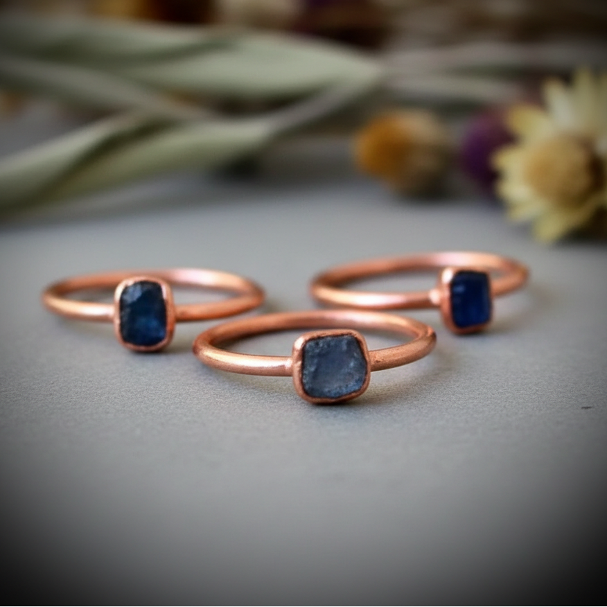 Raw Sapphire Ring Stone Variation