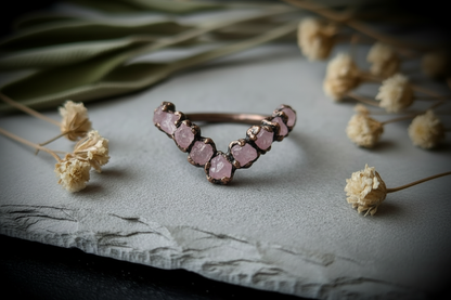 Rose Quartz Chevron - Botanical Flat Lay