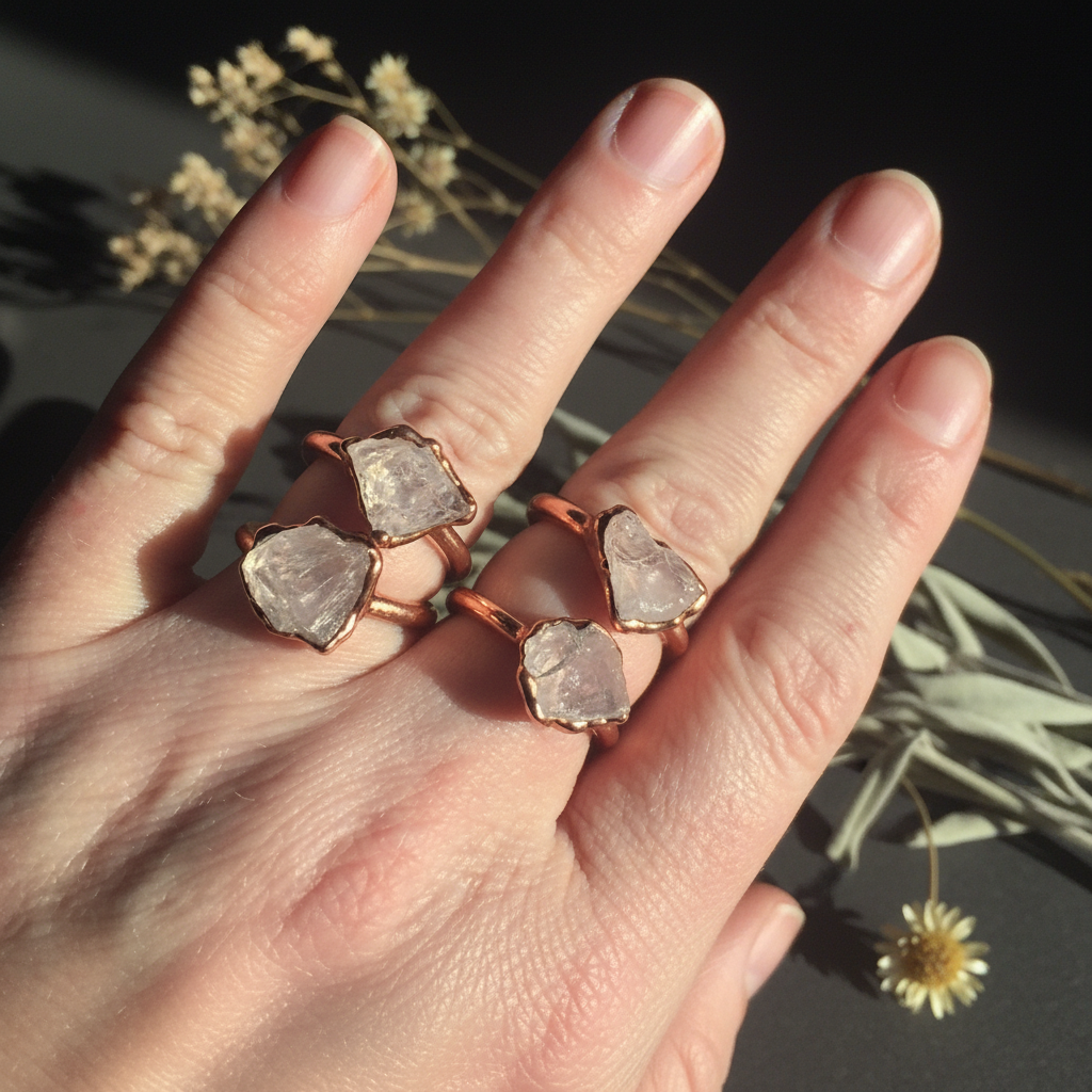 Rose Quartz Hand Shot
