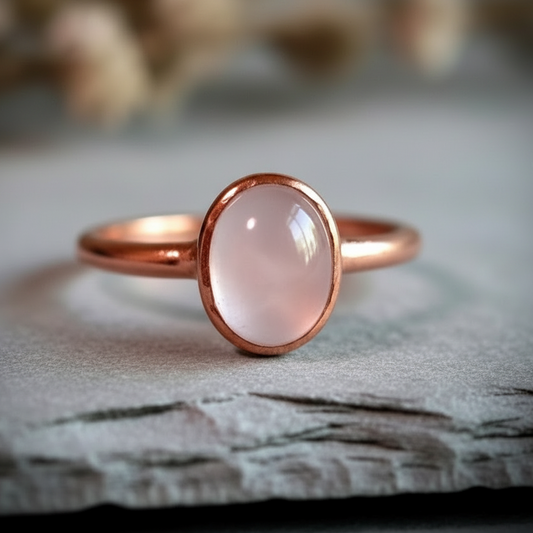 Rose Quartz Ring — Macro