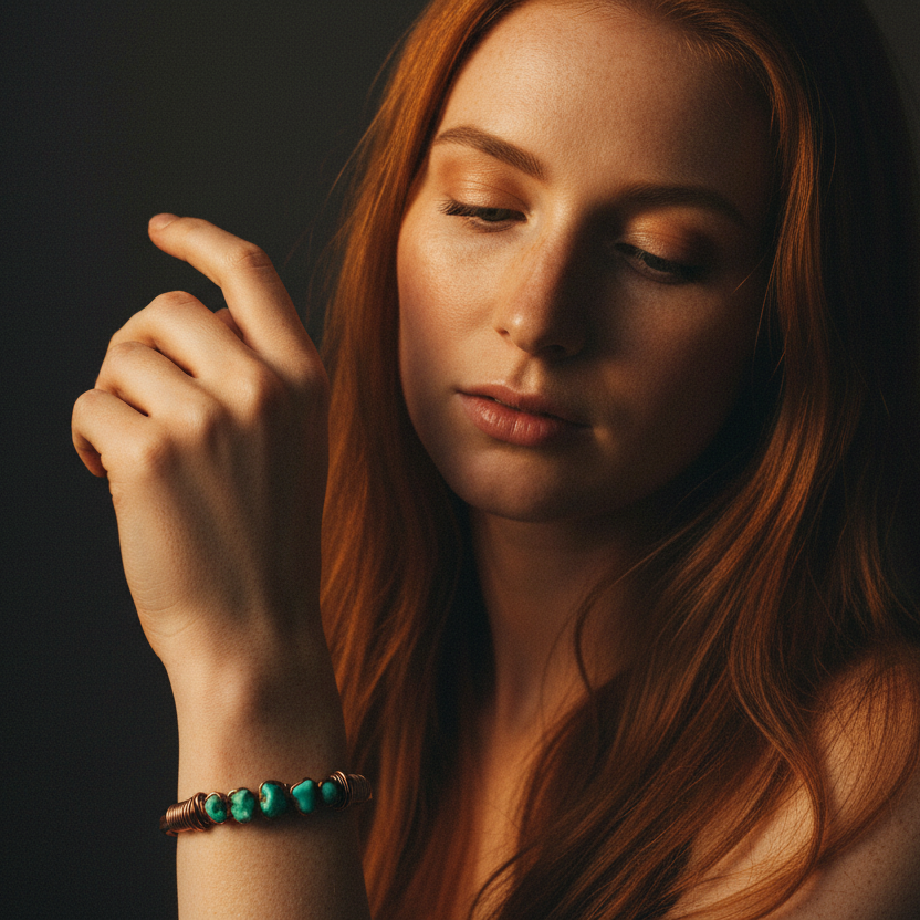 Sonoran Turquoise Cuff — Model