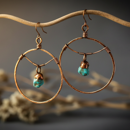 Sonoran Turquoise Hoop Earrings — Branch Scene
