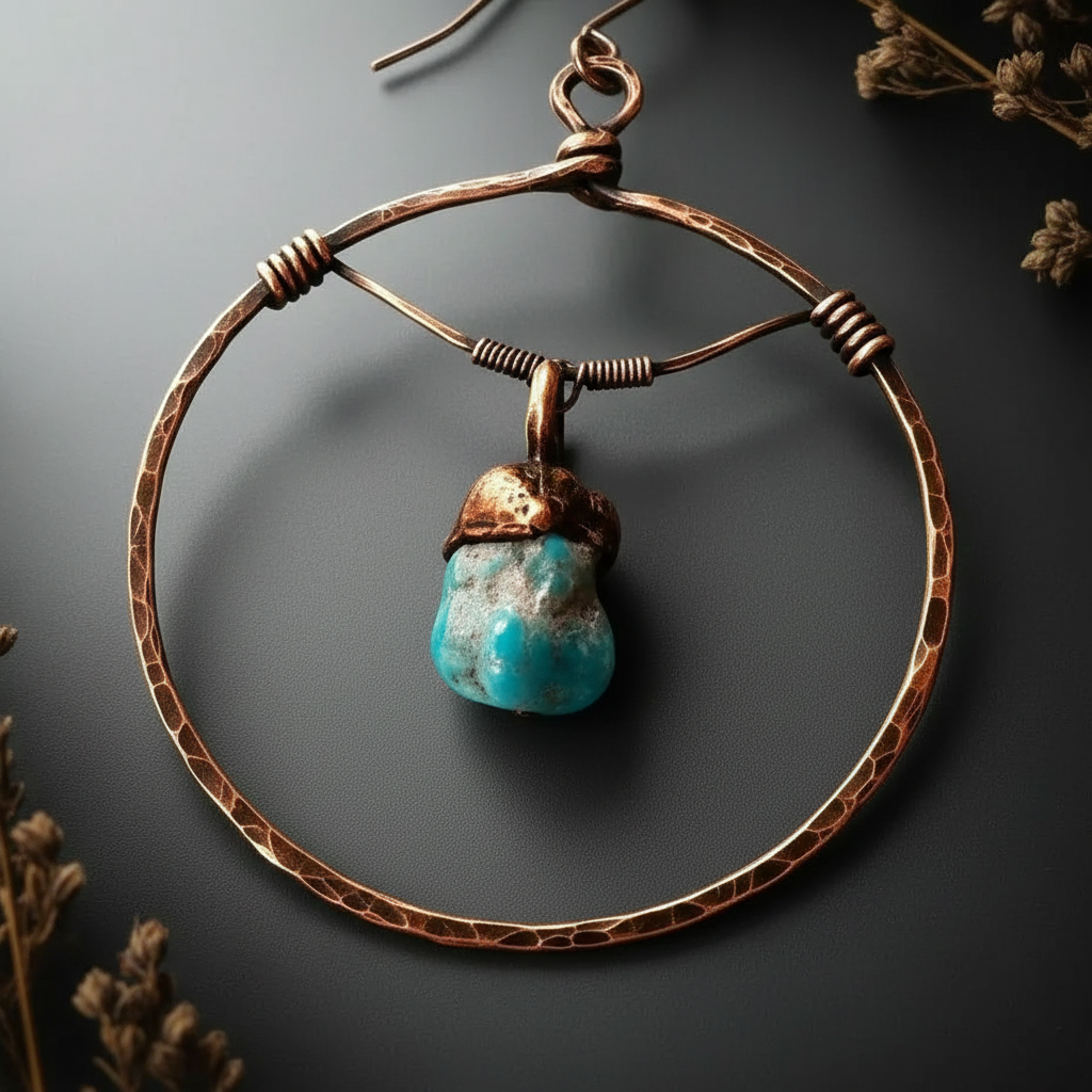 Sonoran Turquoise Hoop Earrings — Macro