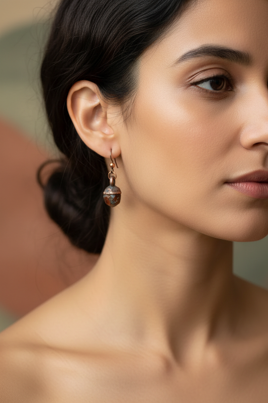 Spessartine Garnet Earrings — Model Shot