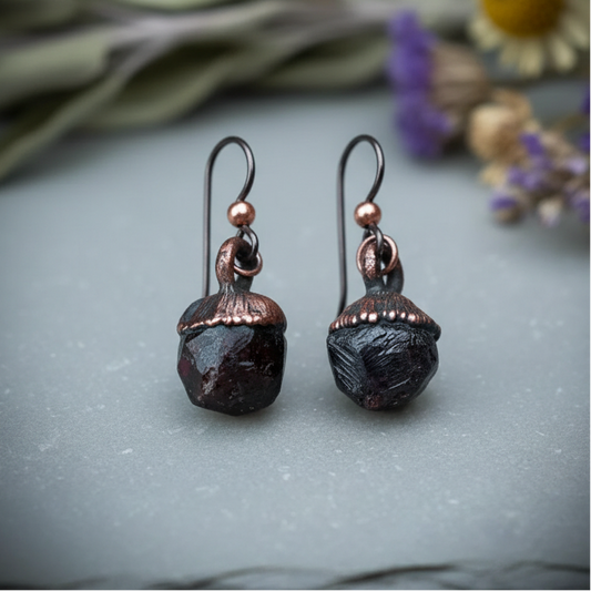 Spessartine Garnet Earrings — Slate Product Shot