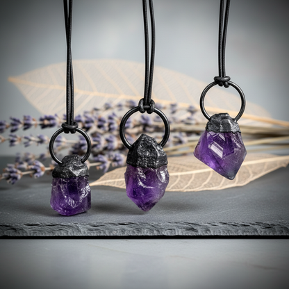 Statement Amethyst Three Hanging Slate