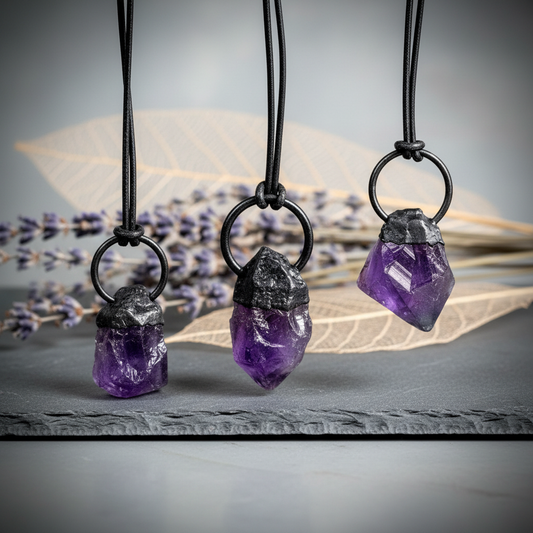 Statement Amethyst Three Hanging Slate