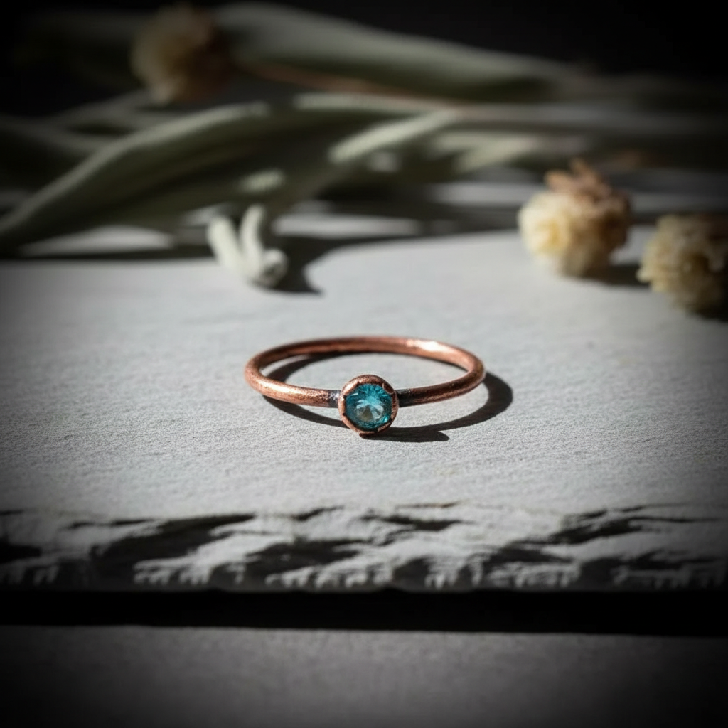 Swiss Blue Topaz Ring Hero Flat Lay