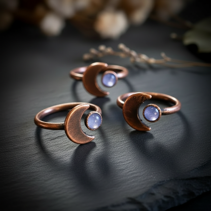 Tanzanite Moon Ring - Cluster