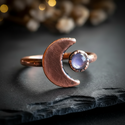 Tanzanite Moon Ring - Hero