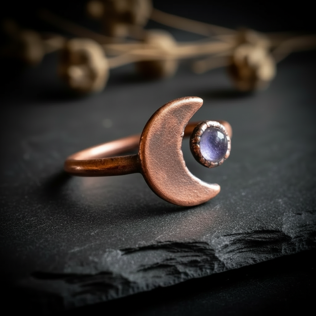 Tanzanite Moon Ring - Side