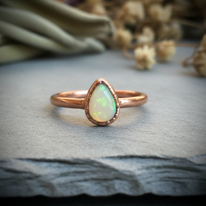 Teardrop Opal Ring Hero Bright Copper