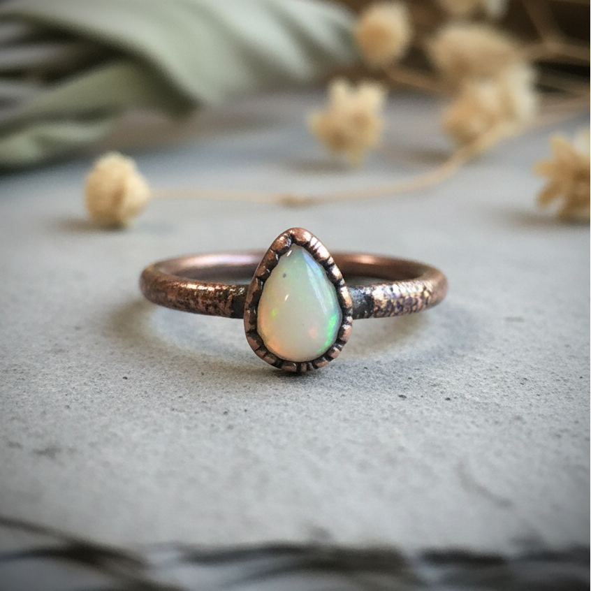 Teardrop Opal Ring Hero — Corrected