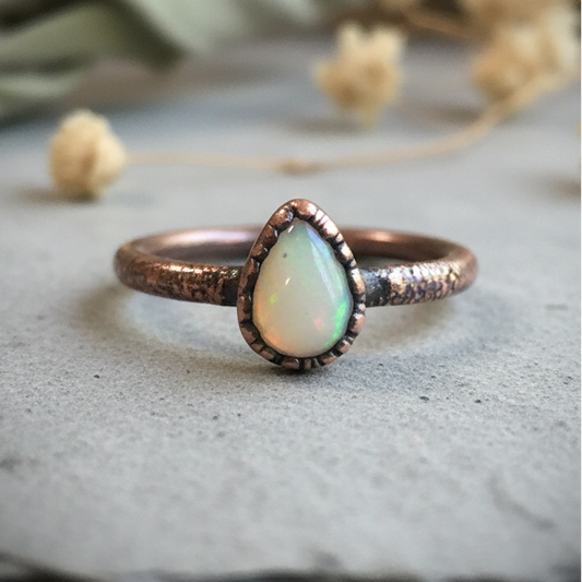 Teardrop Opal Ring Hero — Corrected