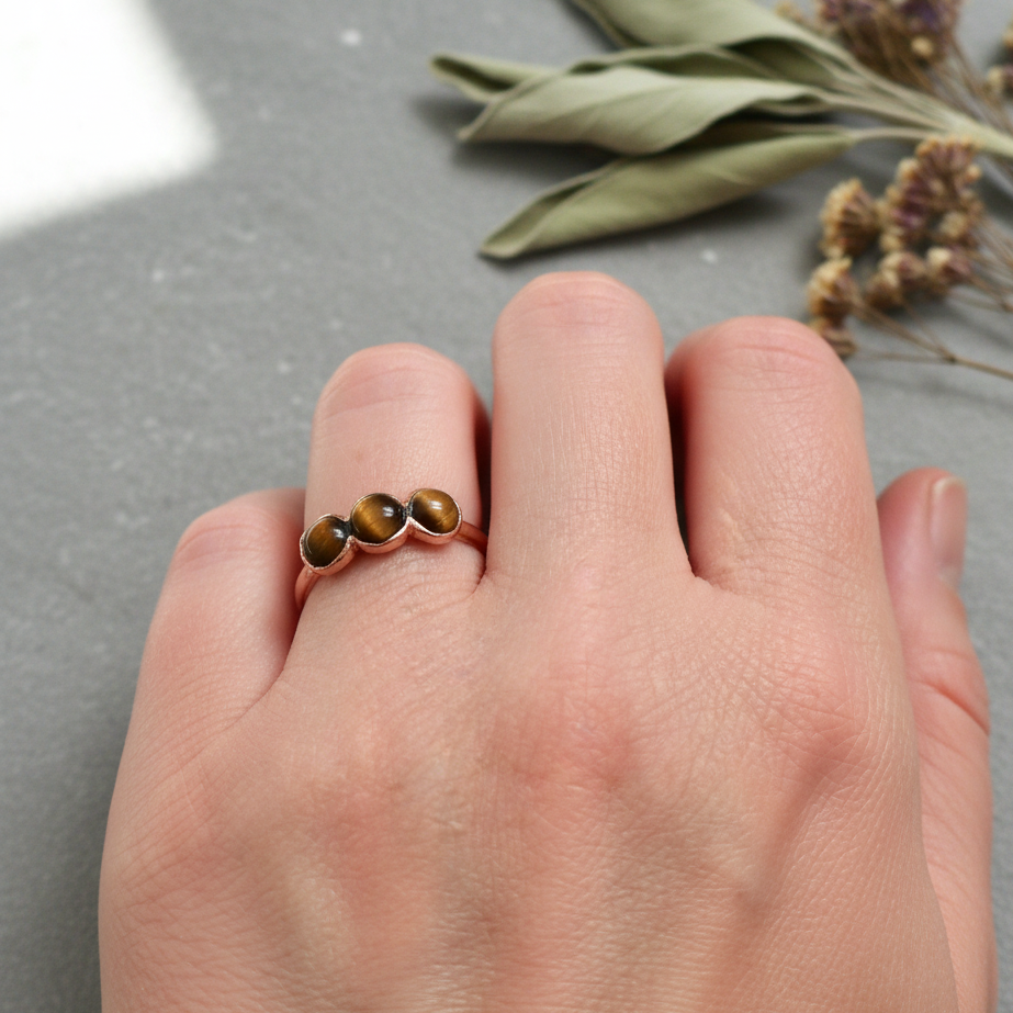 Tiger's Eye Ring Hand Shot
