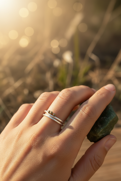 Trinity Moon Ring On Model