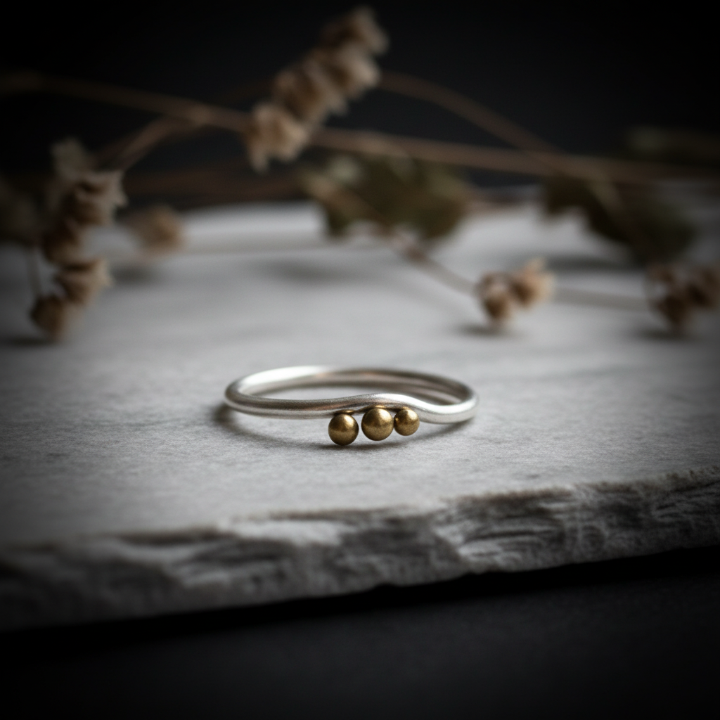 Trinity Moon Ring Slate 2