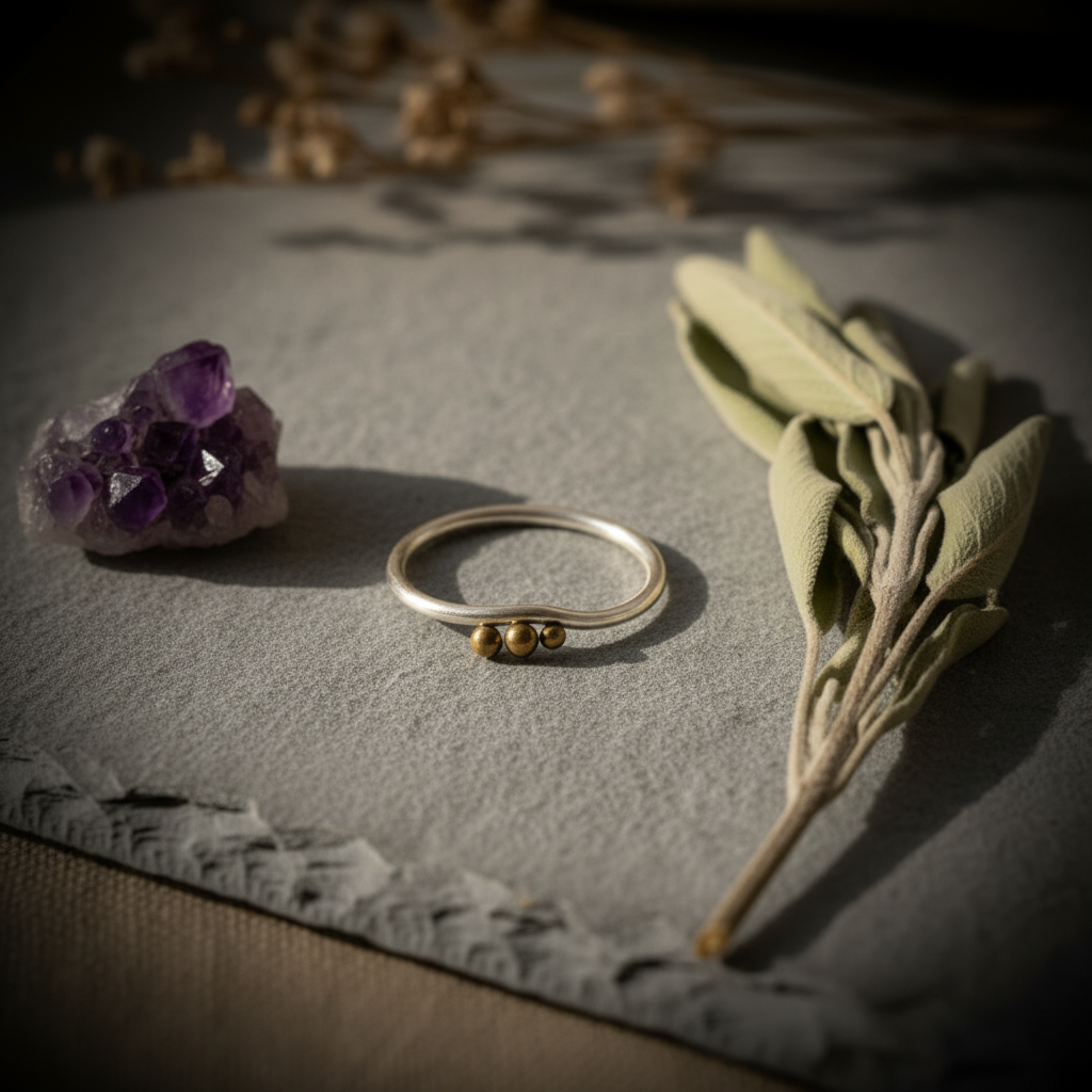 Trinity Moon Ring Slate 3