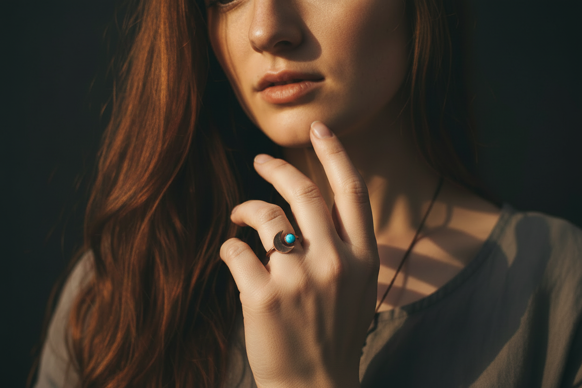 Turquoise Moon Ring - Model