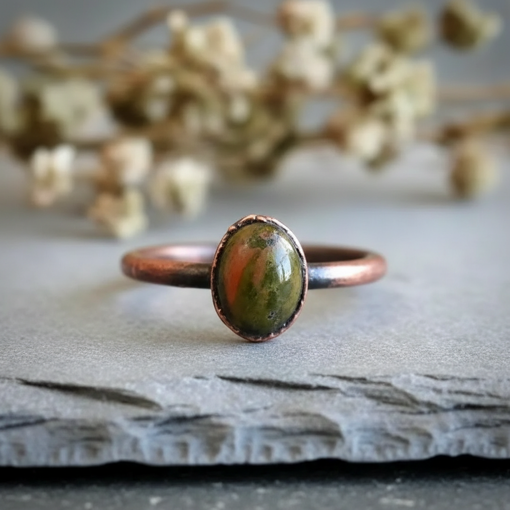 Unakite Ring Close-Up